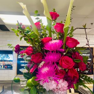 Sunflowers with Red Calla Lilies